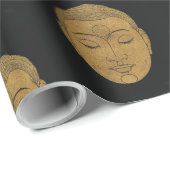 Elegant Zen Buddha Pattern Schwarz und Bronze Geschenkpapier (Rolleneckpunkt)