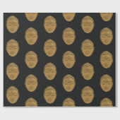 Elegant Zen Buddha Pattern Schwarz und Bronze Geschenkpapier (Flach)