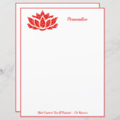 Elegant Zen Lotus Blume Yoga Meditation Rote Gemei (Vorne/Hinten)