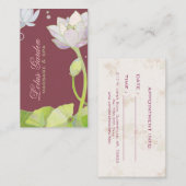 Elegant Zen Lotus Massage | Wellness-Center-Ernenn Terminkarte (Vorne/Hinten)