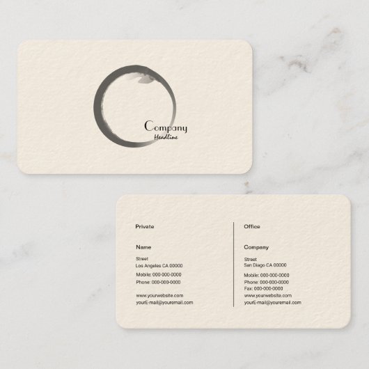 Elegant Zen Visitenkarte (Vorne/Hinten)