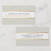 ELEGANT Zickzack Goldstreifen Visitenkarte (Vorne/Hinten)