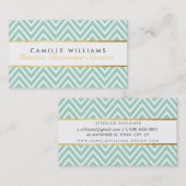 ELEGANT Zickzack Goldstreifen Visitenkarte (Vorne/Hinten)