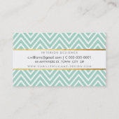 ELEGANT Zickzack Goldstreifen Visitenkarte (Rückseite)
