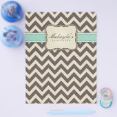 Elegant Zickzack, modern braun, grün und beige Flyer (Einzeln)