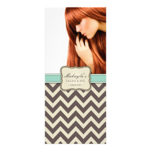 Elegant Zickzack, modern braun, grün und beige Werbekarte