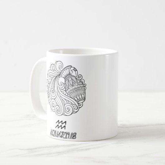 Elegant Zodiac sign Coffee Tasse (Vorderseite Links)