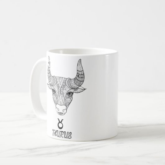 Elegant Zodiac sign Coffee Tasse (Vorderseite Links)