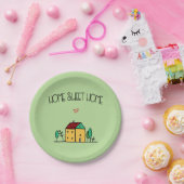 Elegant Zuhause, süß-Zuhause-Typografie, grün Pappteller (Party)