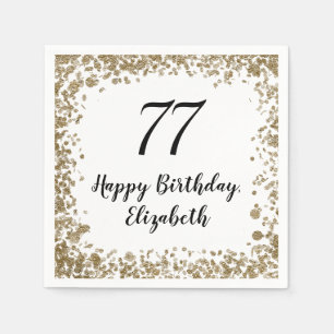 Elegant zum 77. Geburtstag Napkins mit Goldrausch Serviette