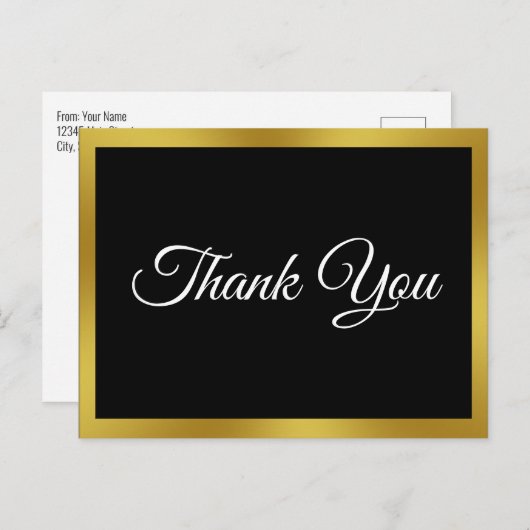 Elegant zweiseitig (Rücksendeadresse) Vielen Dank Postkarte (Vorne/Hinten)