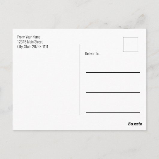 Elegant zweiseitig (Rücksendeadresse) Vielen Dank Postkarte (Rückseite)