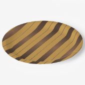 Elegantbraun und Imitat, vergoldete Streifen Papie Pappteller (Schrägansicht)