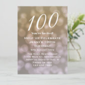 Elegante 100. Geburtstagseinladung für sie Einladung (Stehend Vorderseite)