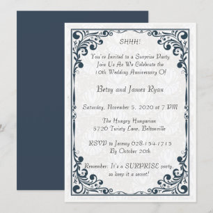 Elegante 10-Jahres-Jubiläumsfeier Einladung