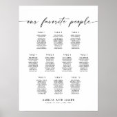 Elegante 10 Tische Favoriten Sitzkarte Poster (Vorne)