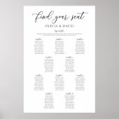 Elegante 10 Tische finden Ihre Sitzkarte Poster (Vorne)