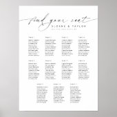 Elegante 11 Tische finden Ihre Sitzkarte Poster (Vorne)