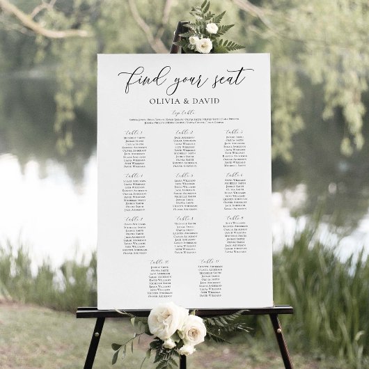 Elegante 11 Tische finden Ihre Sitzkarte Poster