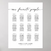 Elegante 12 Tische Favoriten Sitzkarte Poster (Vorne)