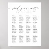 Elegante 12 Tische finden Ihre Sitzkarte Poster (Vorne)