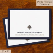 Elegante 12x18 für Golden Tree Logos Business Mitt Karte