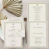 Elegante 12x18 Ivory & Gold Tropical Palm Wedding Programm