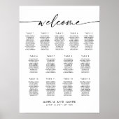 Elegante 13 Tische Begrüßungstabelle Poster (Vorne)