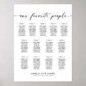 Elegante 13 Tische Favoriten Sitzkarte Poster (Vorne)