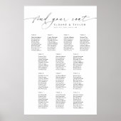 Elegante 13 Tische finden Ihre Sitzkarte Poster (Vorne)