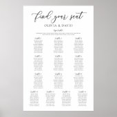 Elegante 13 Tische finden Ihre Sitzkarte Poster (Vorne)