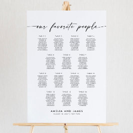 Elegante 14 Tische Favoriten Sitzkarte Poster