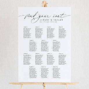 Elegante 14 Tische finden Ihre Sitzkarte Poster