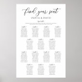 Elegante 14 Tische finden Ihre Sitzkarte Poster (Vorne)