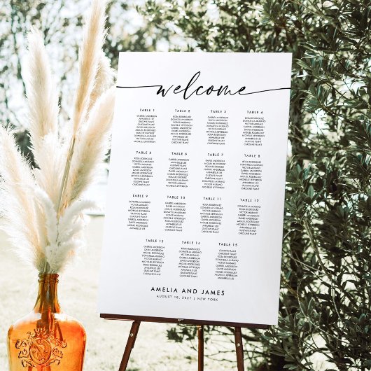 Elegante 15 Tische Begrüßungstabelle Poster