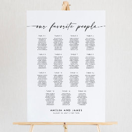 Elegante 15 Tische Favoriten Sitzkarte Poster