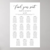 Elegante 15 Tische finden Ihre Sitzkarte Poster (Vorne)