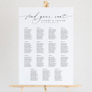 Elegante 15 Tische finden Ihre Sitzkarte Poster