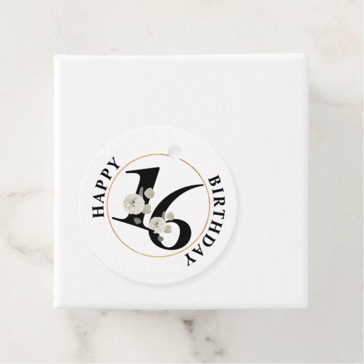 Elegante 16. Geburtstagsbegüterungstags Geschenkanhänger (Beispiel)