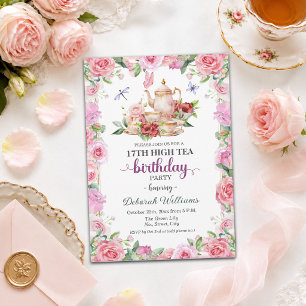 Elegante 17. Geburtstags-High-Tea-Party  Einladung