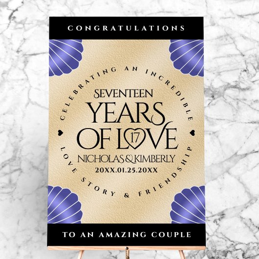 Elegante 17. Muscheln Hochzeitstag Acrylschild