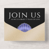 Elegante 17. Muscheln Hochzeitstag All In One Einladung (Rückseite)
