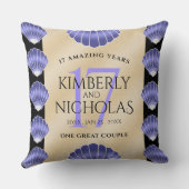 Elegante 17. Muscheln Hochzeitstag Kissen (Rückseite)