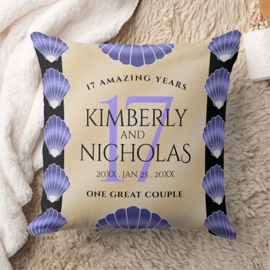 Elegante 17. Muscheln Hochzeitstag Kissen (Decke)