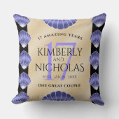 Elegante 17. Muscheln Hochzeitstag Kissen (Vorderseite)