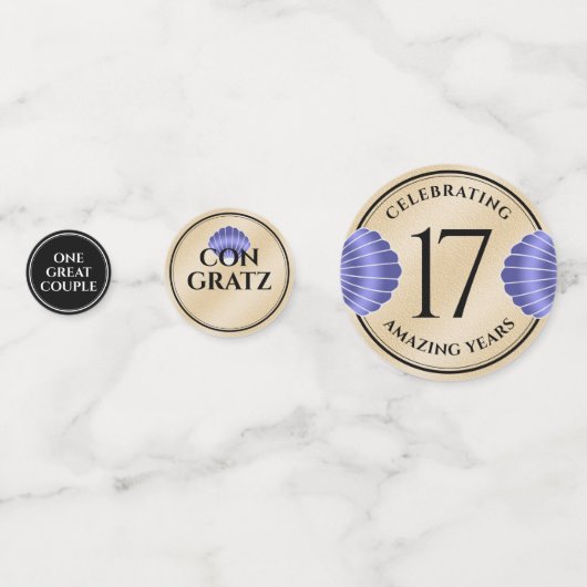 Elegante 17. Muscheln Hochzeitstag Konfetti (Vorderseiten)