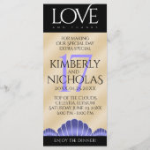 Elegante 17. Muscheln Hochzeitstag Menükarte (Rückseite)