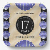 Elegante 17. Muscheln Hochzeitstag Pappteller (Vorderseite)