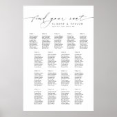 Elegante 17 Tische finden Ihre Sitzkarte Poster (Vorne)