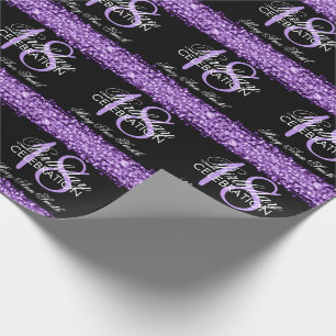 Elegante 18. Geburtstags-Party-Glitzern lila Geschenkpapier